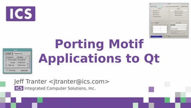 Porting Motif Applications to Qt - Webinar