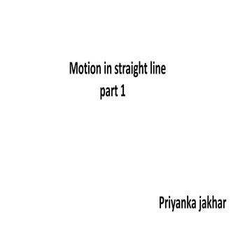 Motion in a straight line(part 1)