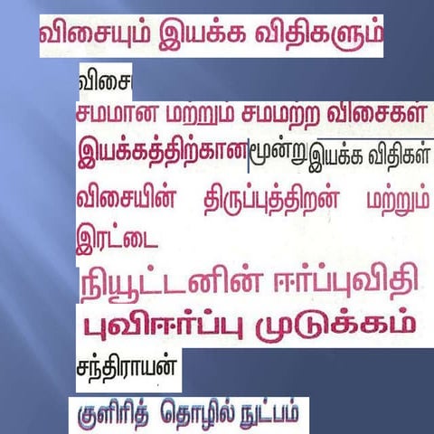 Motion & force   x standard tn syllabus