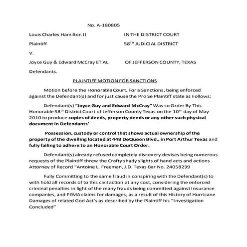 Motion for sanctions