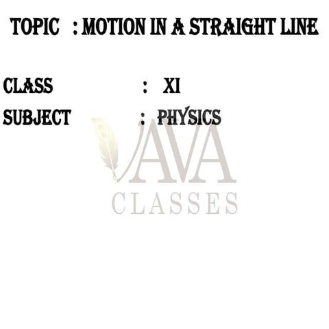 Class 11 Motion in a straight line Study material in pdf