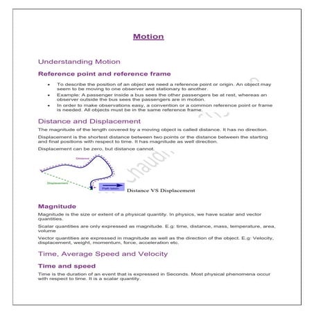 Motion notes by R K Chaudhari sir