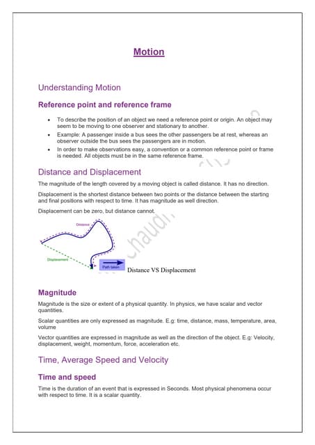 Motion notes by R K Chaudhari sir