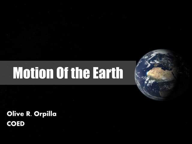 Motion of the earth