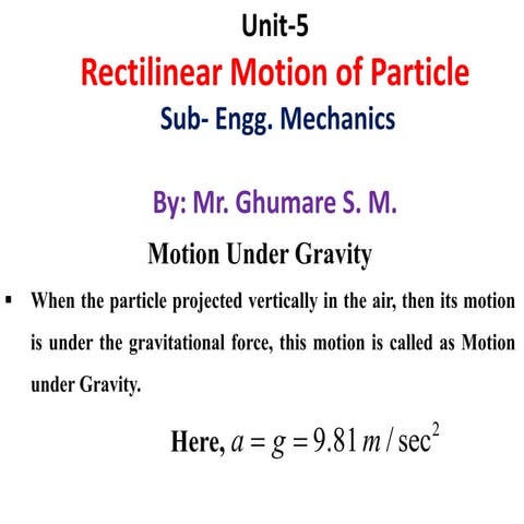 Motion under gravity By ghumare s m