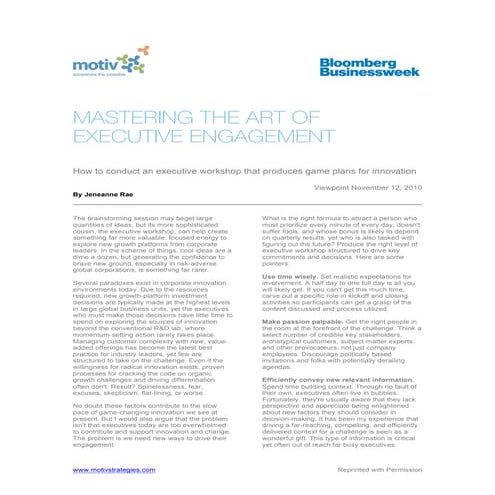 Mastering the Art of Executive Engagement (Bloomberg Businessweek Article)//J...