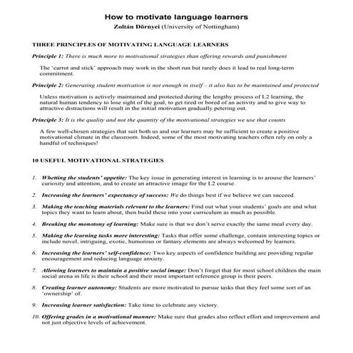 Principles of Language Learning - June 2021 | PDF