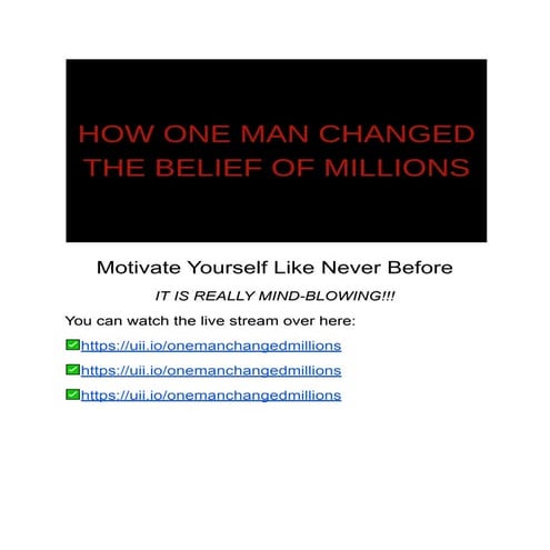 One Man Changed Millions | PDF