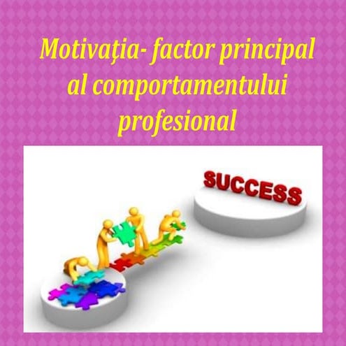 Motivaţia- factor principal al comportamentului profesional