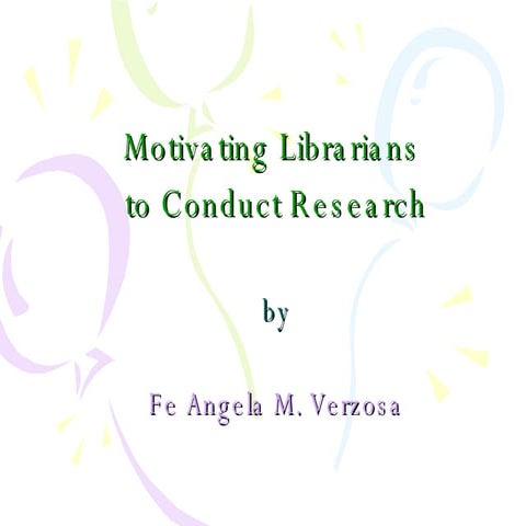 Motivating librarians to conduct research