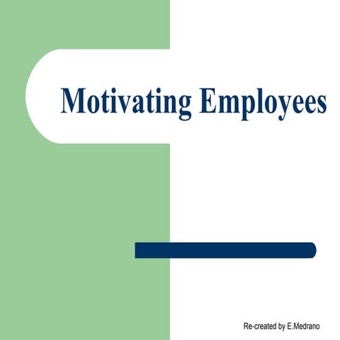 Motivating Employees