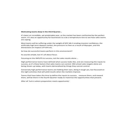 Motivating Teams Deep In The Third Quarter