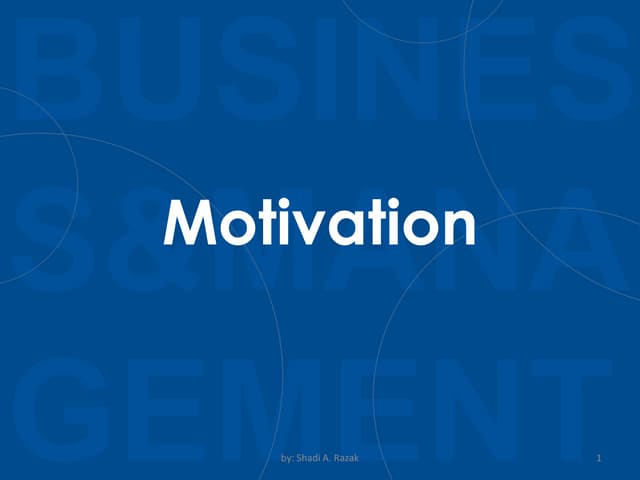 Motivation Theories in Business