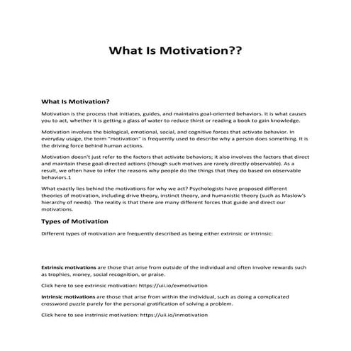 What is motivation?