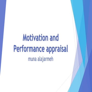 Motivation and Performance appraisal  Definition