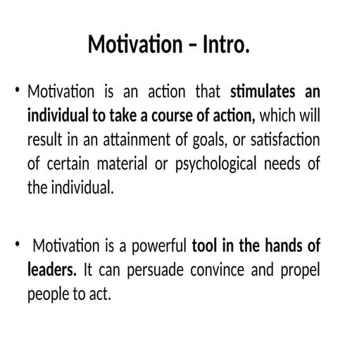 the motivation principles of managementppt