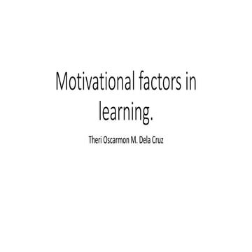 Motivational factors-in-learning
