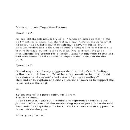 Motivation and Cognitive FactorsQuestion AAlfred Hit.docx