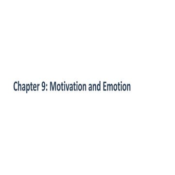 Motivation and Emotions  