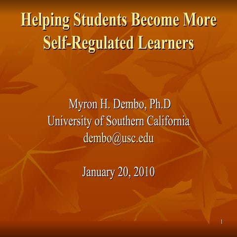 Helping Students Become More Self-Regulated Learners