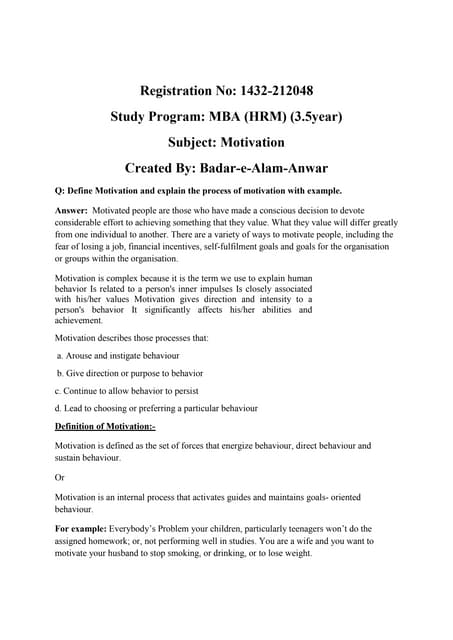 Essay on self motivation