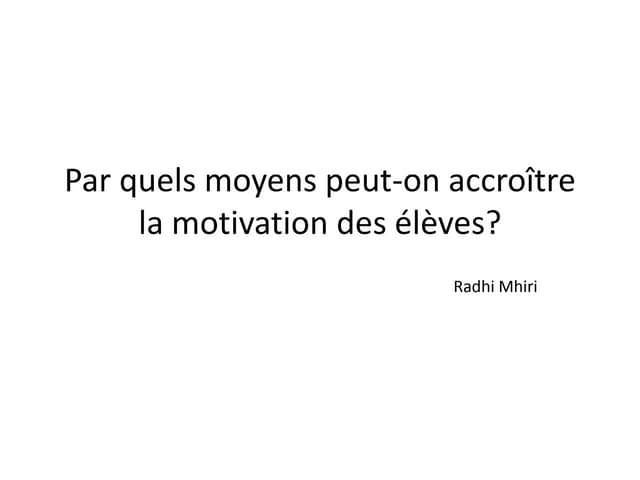 Motivation de l'élève