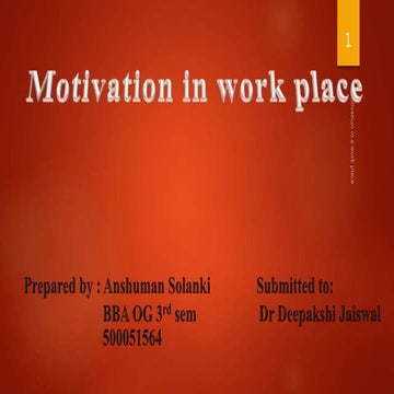 Motivation in work place