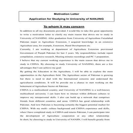 Motivation letter