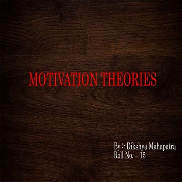 Motivation Theories