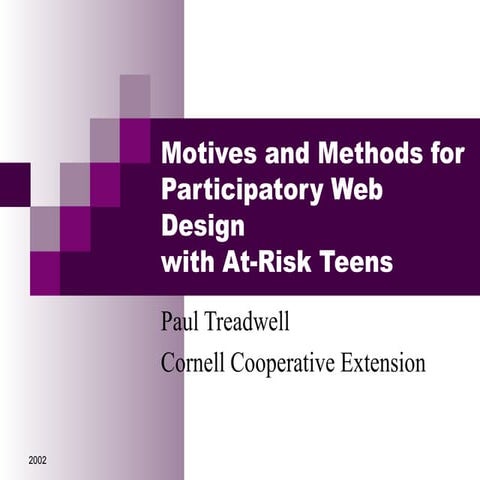 From 2002 - Motives and Methods forParticipatory Web Designwith At-Risk Teens