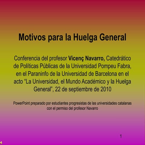 Motivos Para La Huelga General 29s