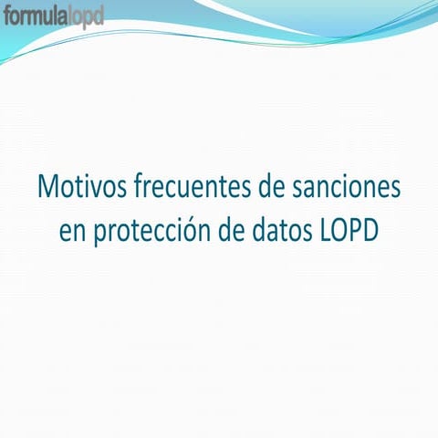 Motivos de sanciones lopd