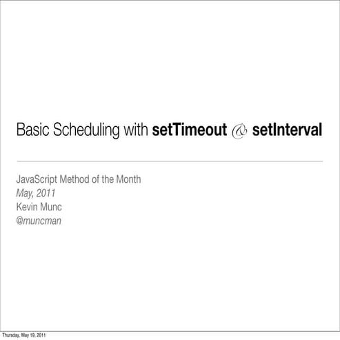 Basic Scheduling with setTimeout & setInterval | PDF | Web Development ...