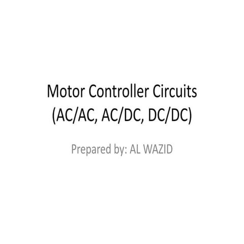 Different types of Motor_controller used in electrical engineering | PDF