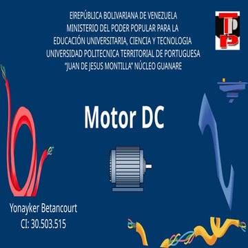Motor DC, sus partes y el funcionamiento | PPTX