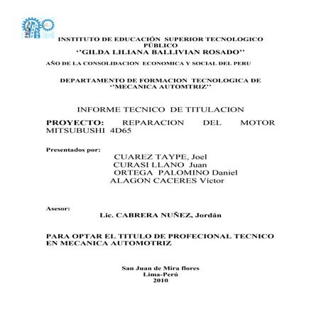 Motor diesel 4 d65  --reparacion