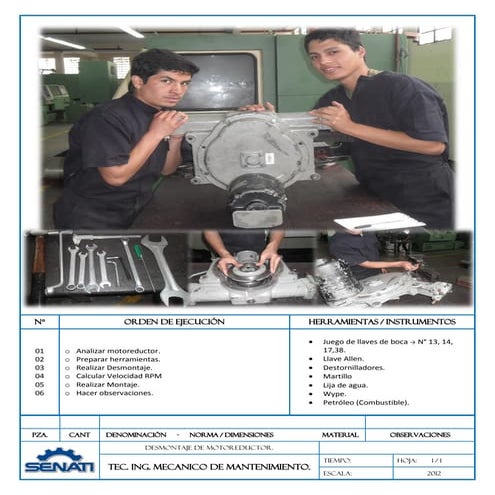 Desmontaje y Montaje de Motoreductor.