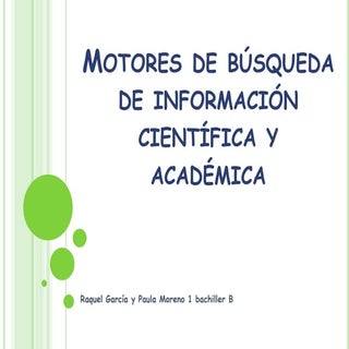 Motores de búsqueda de información ...