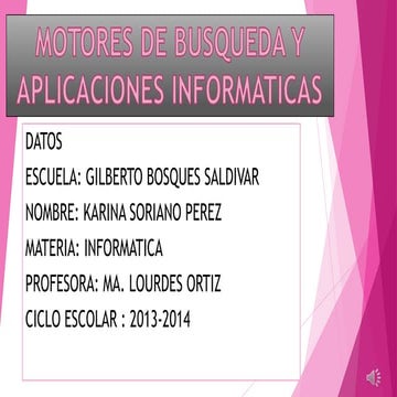 Motores de busqueda y aplicaciones informaticas