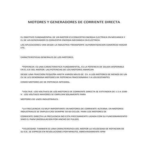 Motores y generadores de corriente directa