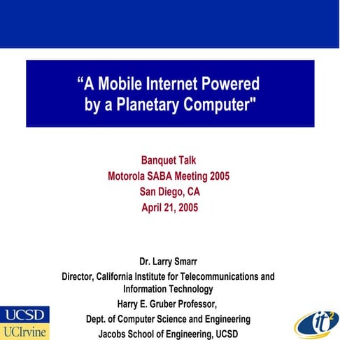 A Mobile Internet Powered by a Planetary Computer