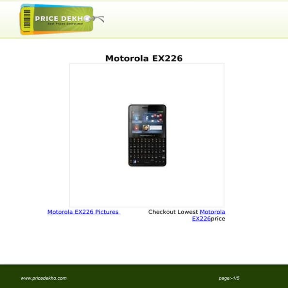 Motorola+EX226+specification