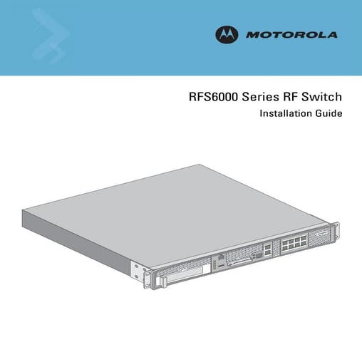 Motorola rfs6000 series rf switch installation guide