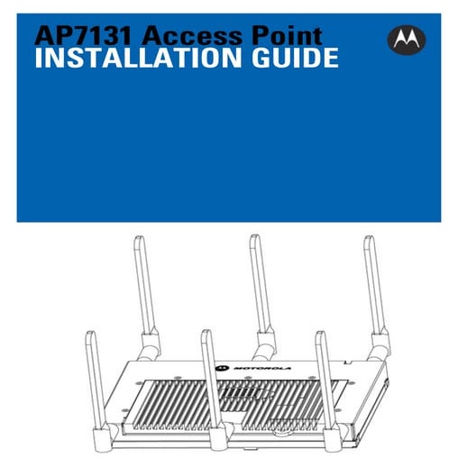 Motorola solutions ap7131 access point installation guide   wi ng 5.5 version...