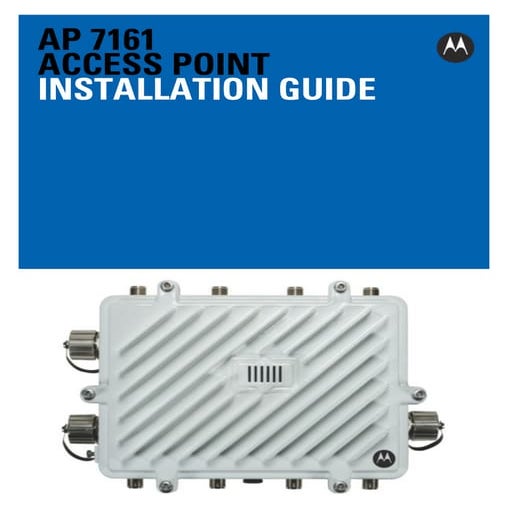 Motorola solutions ap7161 access point installation guide   wi ng 5.5 version...