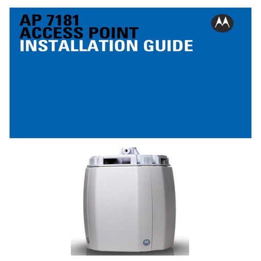 Motorola solutions ap7181 access point installation guide   wi ng 5.5 version...