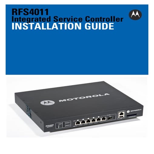 Motorola solutions rfs4011 integrated service controller installation guide  ...