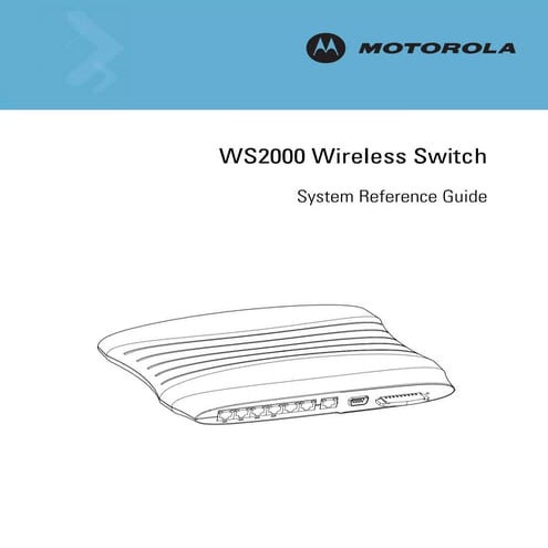 Motorola ws2000 wireless switch system reference guide