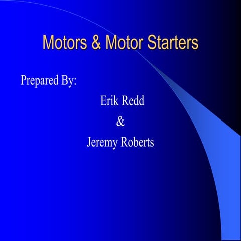 Motors and motor starters
