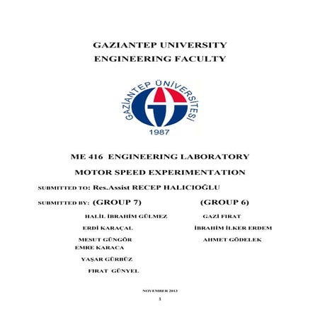 Motor speeed  Erdi Karaçal Mechanical Engineer